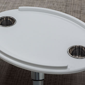 Table Oval with SS Cups (shown in white, also available in tan)