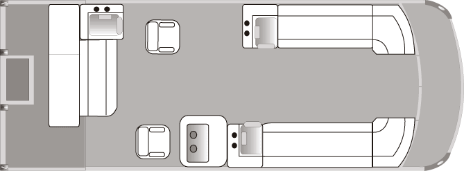 2017 JC TriToon Marine NepToon 23 CS Pontoon Boat Companion Seat Floorplan
