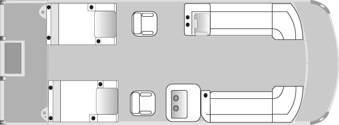 2017 JC TriToon Marine NepToon 23 RFL Pontoon Boat Rear Facing Lounge Floorplan