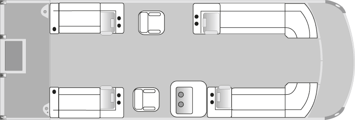 2017 JC TriToon Marine NepToon 25 DSL Pontoon Boat Dual Stern Lounge Floorplan