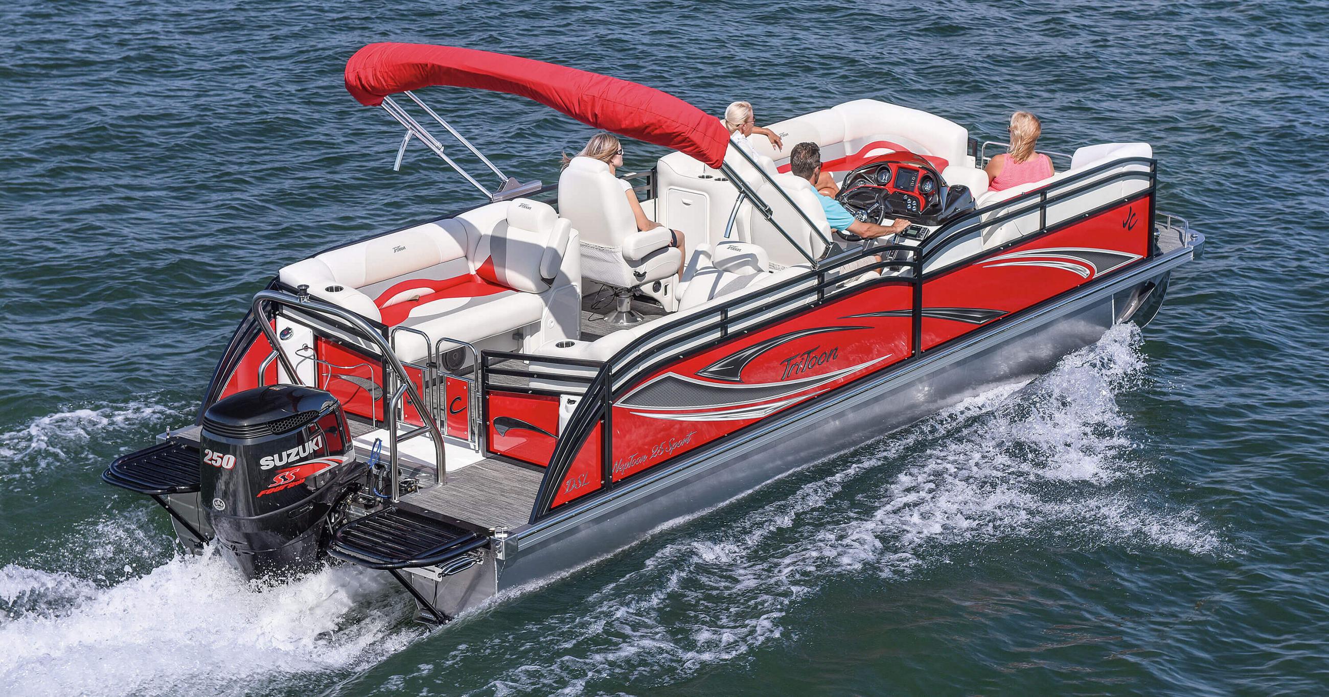 2017 JC TriToon Marine NepToon 25TT DSL Pontoon Boat Rear