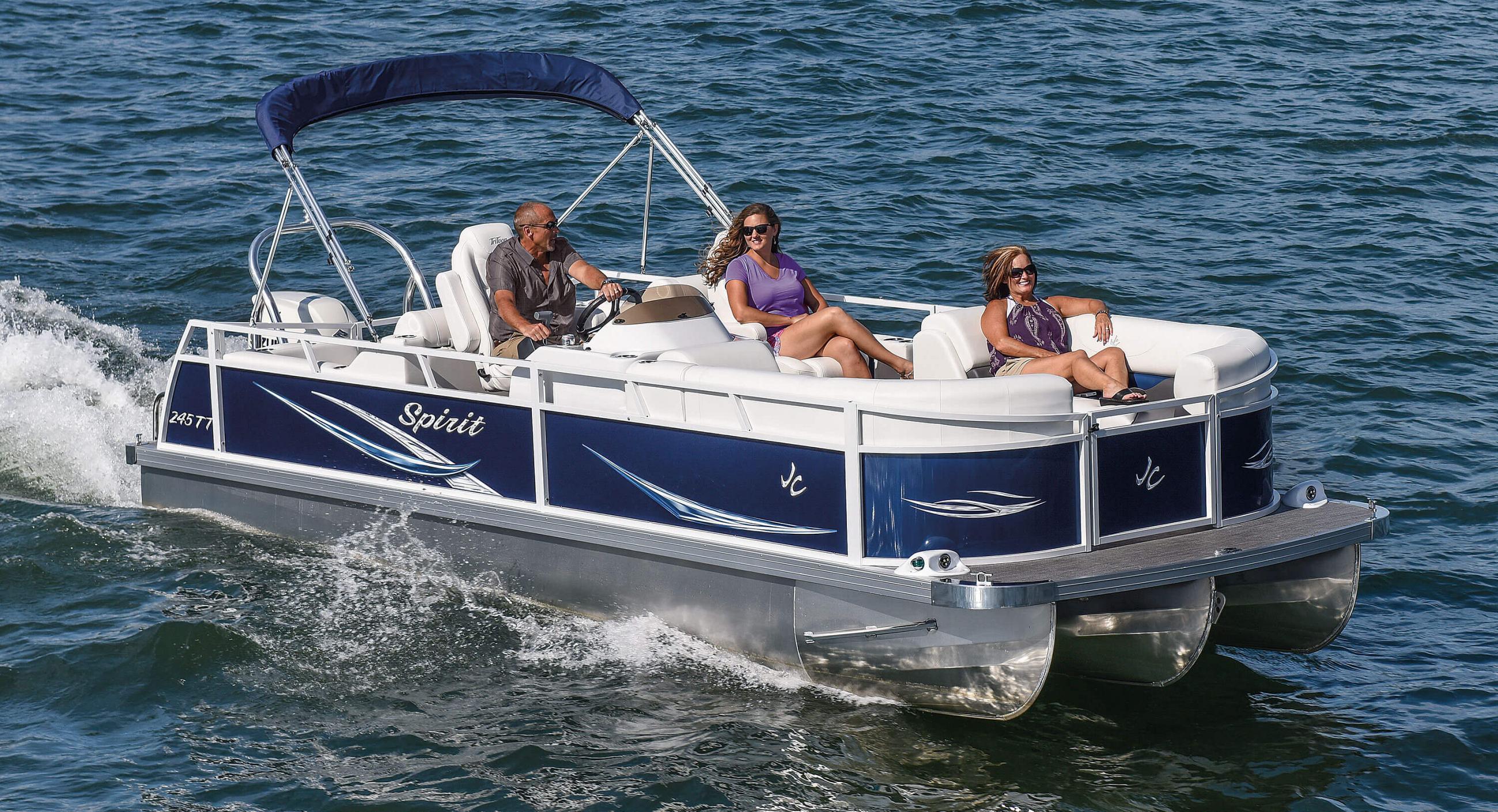 2017 JC TriToon Marine Spirit 245TT Sport Pontoon Boat Running