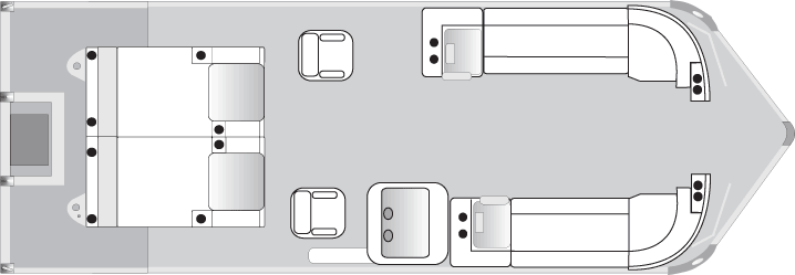 2017 JC TriToon Marine SportToon 26 CRFL Pontoon Boat Center Rear Facing Lounge Floorplan