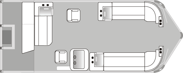 2017 JC TriToon Marine SportToon 26 CS Pontoon Boat Companion Seat Floorplan