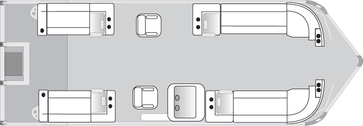 2017 JC TriToon Marine SportToon 26 DSL Pontoon Boat Dual Stern Lounge Floorplan