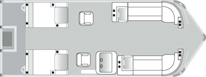 2017 JC TriToon Marine SportToon 26 RFL Pontoon Boat Rear Facing Lounge Floorplan