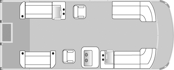 2018 JC TriToon Marine NepToon 21 SL Pontoon Boat Split Lounge Floorplan