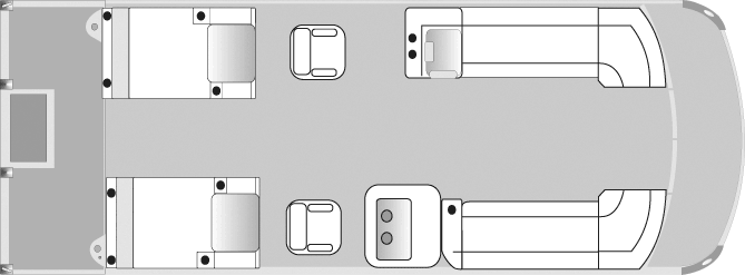 2018 JC TriToon Marine NepToon 23 RFL Pontoon Boat Rear Facing Lounge Floorplan