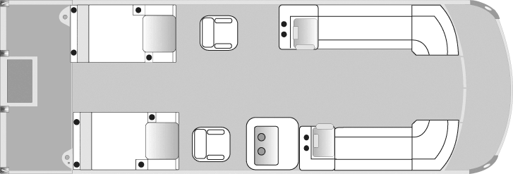 2018 JC TriToon Marine NepToon 25 RFL Pontoon Boat Rear Facing Lounge Floorplan