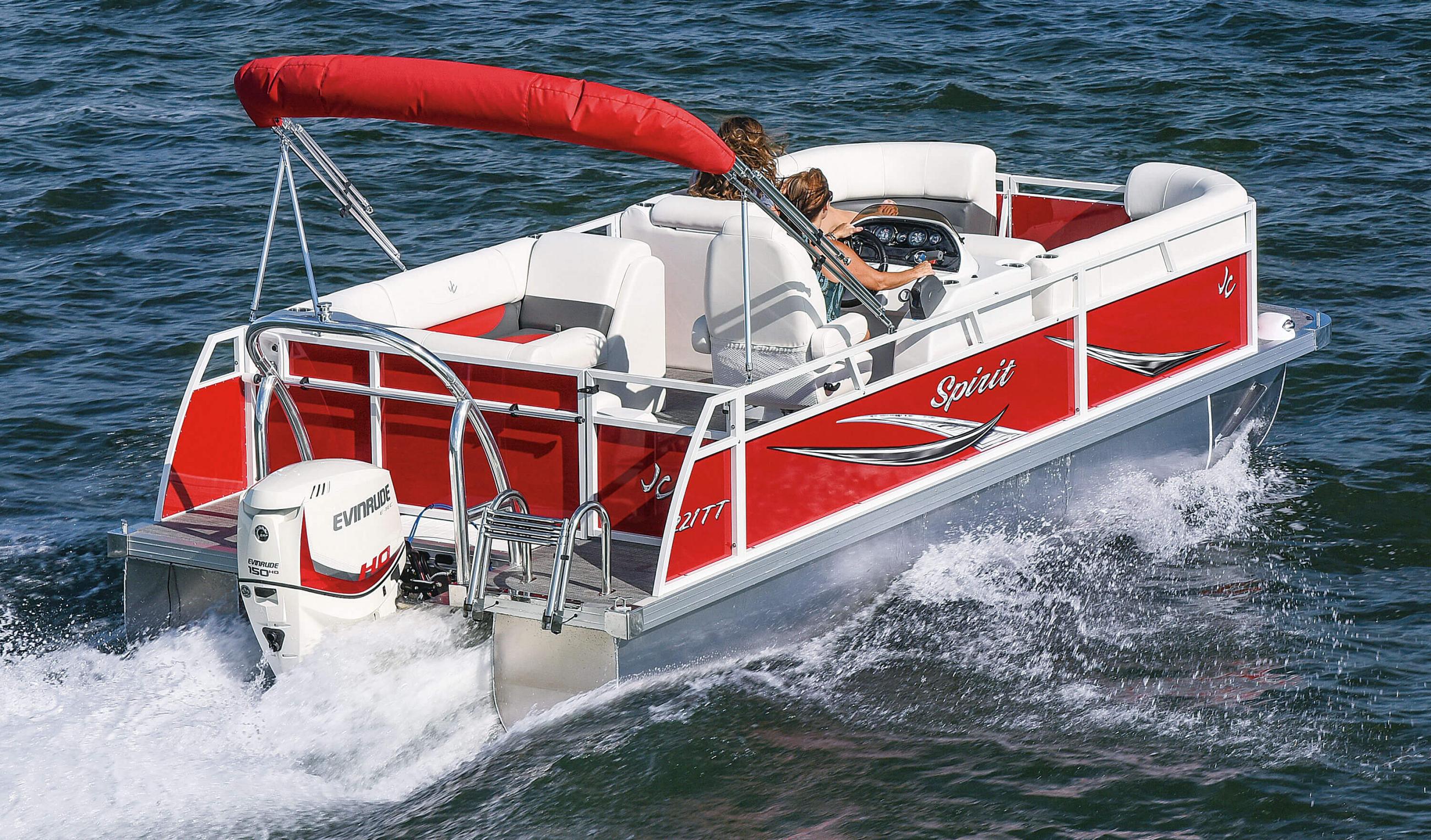 2017 JC TriToon Marine Spirit 221TT Pontoon Boat Rear