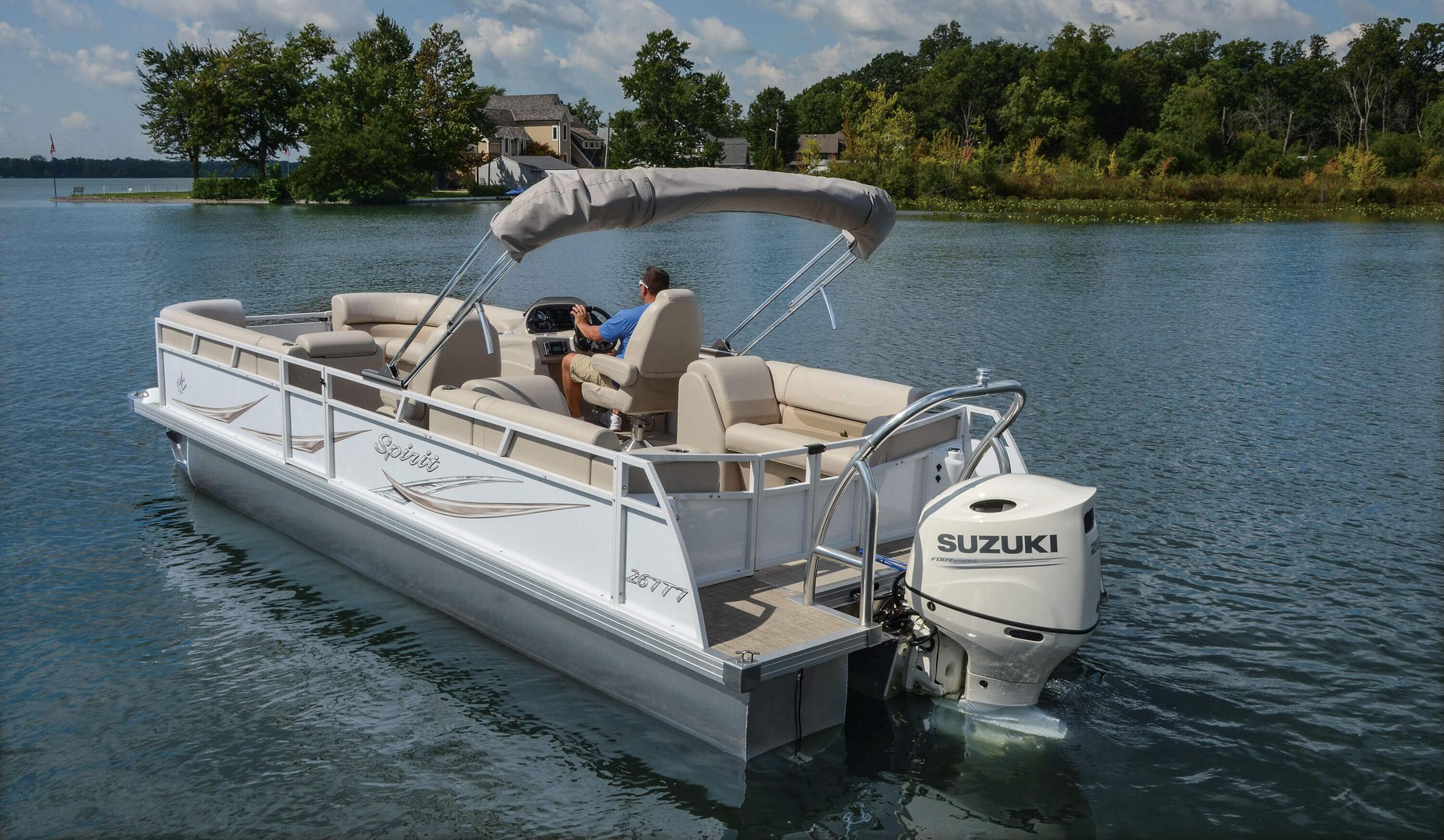 2018 JC TriToon Marine Spirit 267TT Sport Pontoon Boat Rear