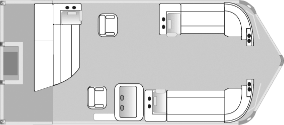 2018 JC TriToon Marine SportToon 24 CS Pontoon Boat Companion Seat Floorplan