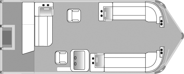 2018 JC TriToon Marine SportToon 26 CS Pontoon Boat Companion Seat Floorplan