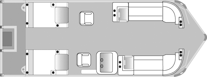 2018 JC TriToon Marine SportToon 28 RFL Pontoon Boat Rear Facing Lounge Floorplan
