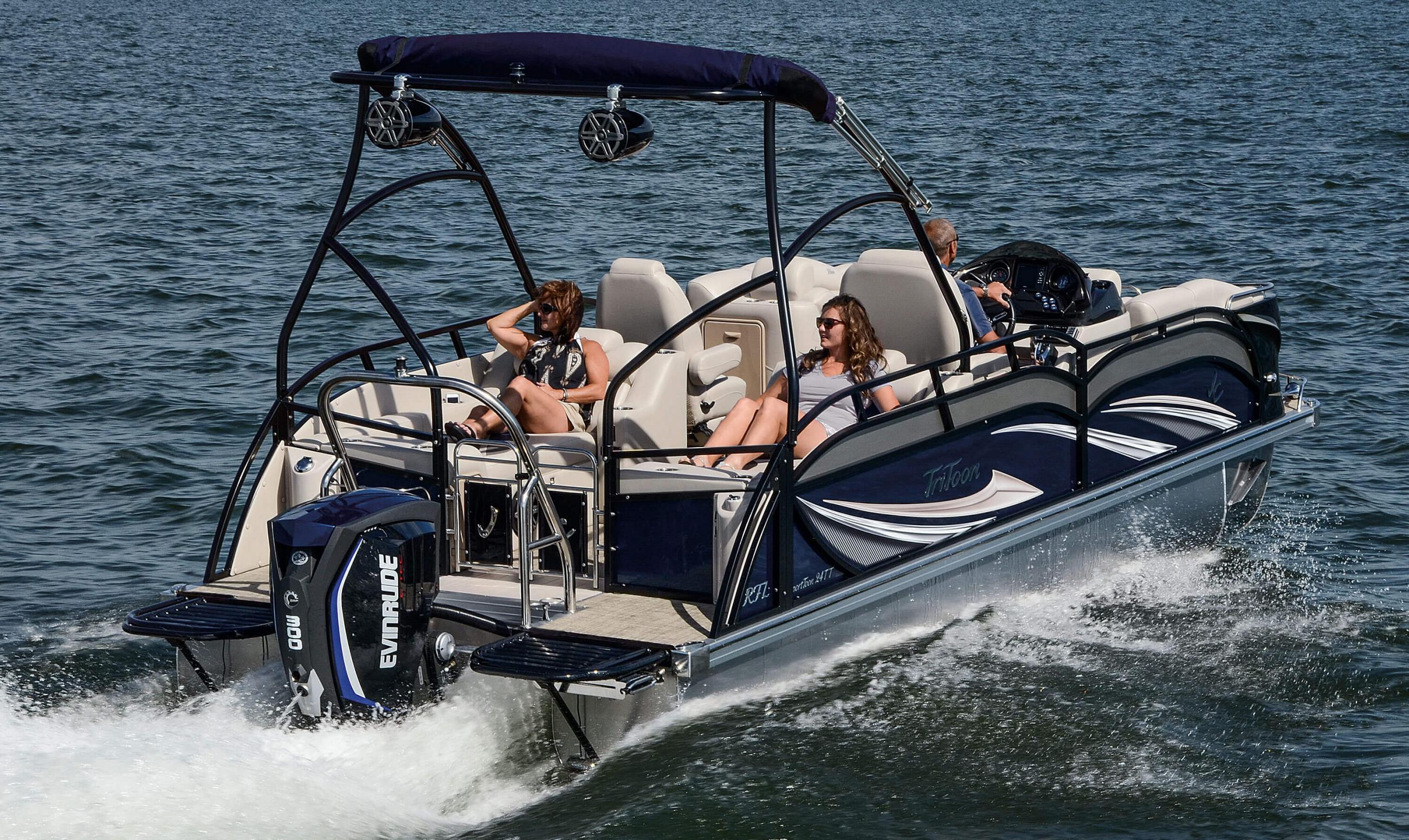 2017 JC TriToon Marine SportToon 24TT DSL Pontoon Boat Rear