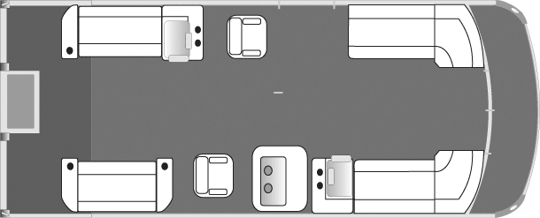 2019 JC TriToon Marine NepToon 21 SL Pontoon Boat Split Lounge Floorplan