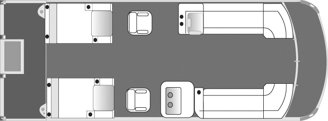 2019 JC TriToon Marine NepToon 23 RFL Pontoon Boat Rear Facing Lounge Floorplan