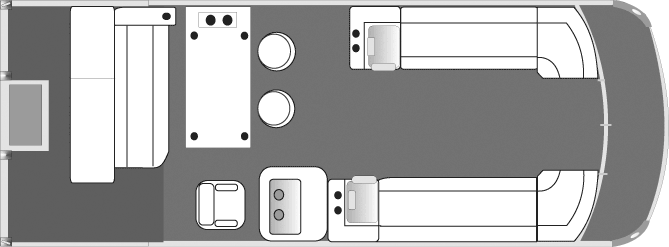 2019 JC TriToon Marine NepToon 23 YT Pontoon Boat Yacht Table Floorplan