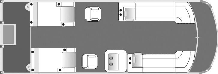 2019 JC TriToon Marine NepToon 25 RFL Pontoon Boat Rear Facing Lounge Floorplan