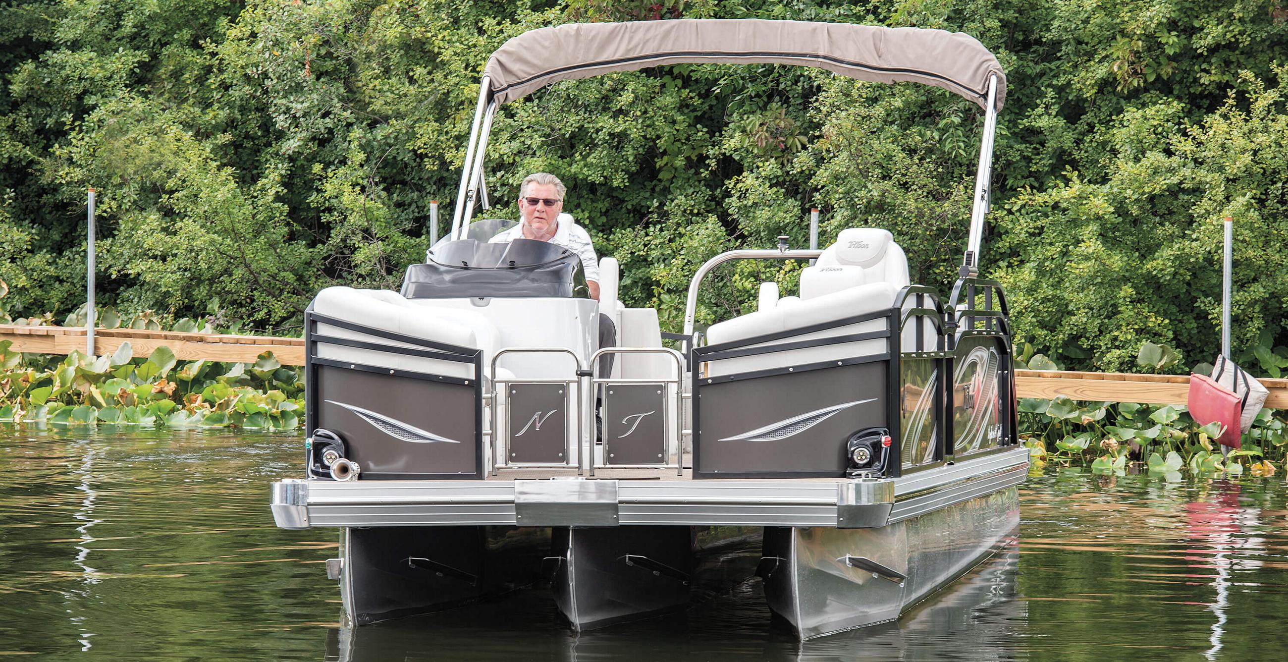 2019 JC TriToon Marine NepToon 23TT Sport RFL Pontoon Boat Front