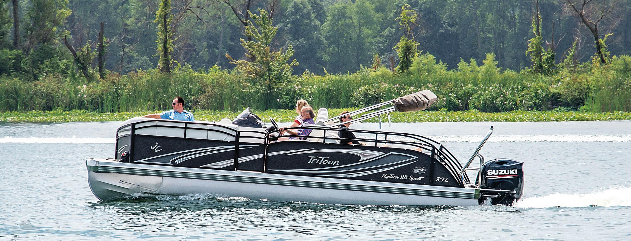 2019 JC TriToon Marine NepToon 23TT Sport RFL Pontoon Boat Side Profile