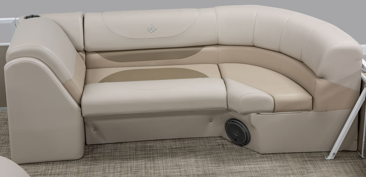 2019 JC TriToon Marine Spirt Lounge shown in Tan and Taupe