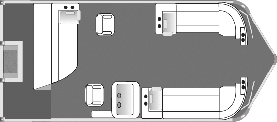 2019 JC TriToon Marine SportToon 22 CS Pontoon Boat Companion Seat Floorplan