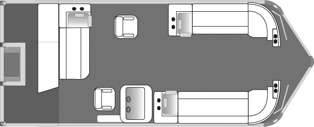 2019 JC TriToon Marine SportToon 26 CS Pontoon Boat Companion Seat Floorplan