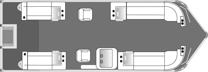2019 JC TriToon Marine SportToon 26 DSL Pontoon Boat Dual Stern Lounge Floorplan