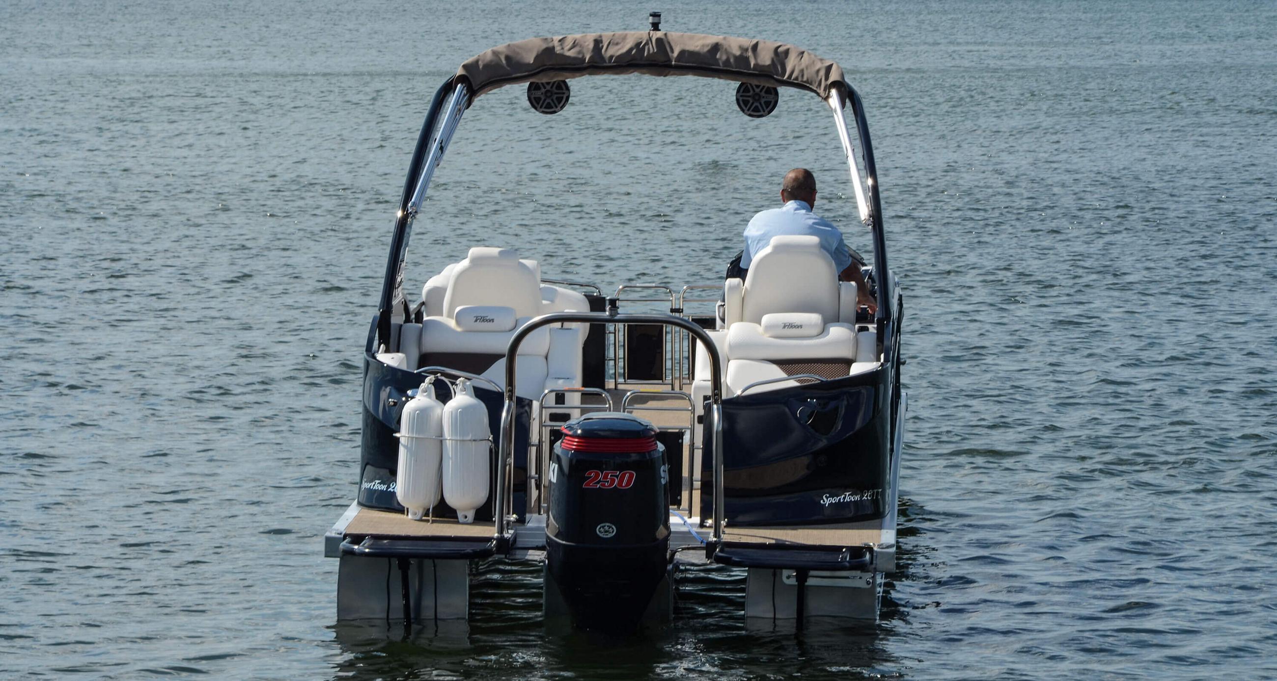 2018 JC TriToon Marine SportToon 26TT RFL Pontoon Boat Rear