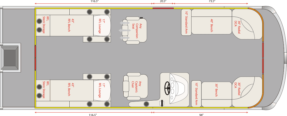 2020 JC TriToon Marine NepToon 23 RFL Floorplan