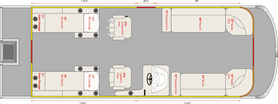 2020 JC TriToon Marine NepToon 25 TITLE Floorplan