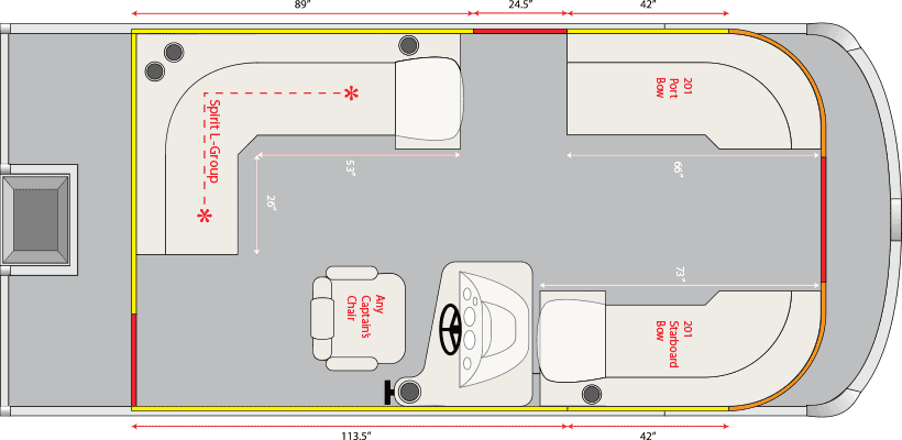 2020 JC TriToon Marine Spirit 201/201TT Floorplan