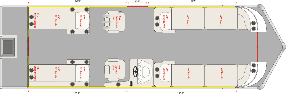 2020 JC TriToon Marine SportToon 28 RFL Floorplan