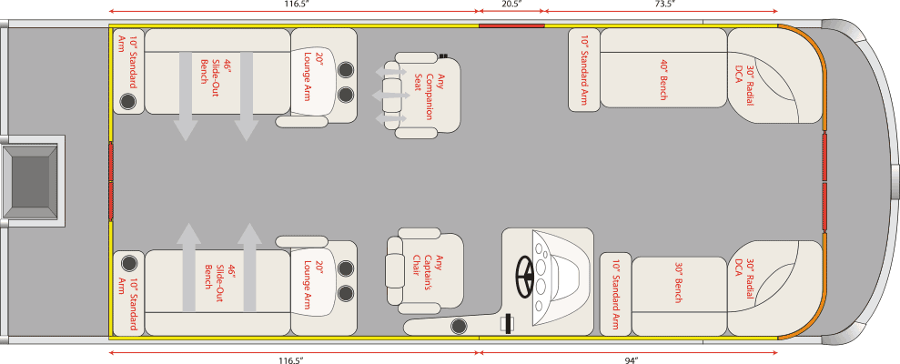 2021 JC TriToon Marine NepToon 23 DSL Floorplan