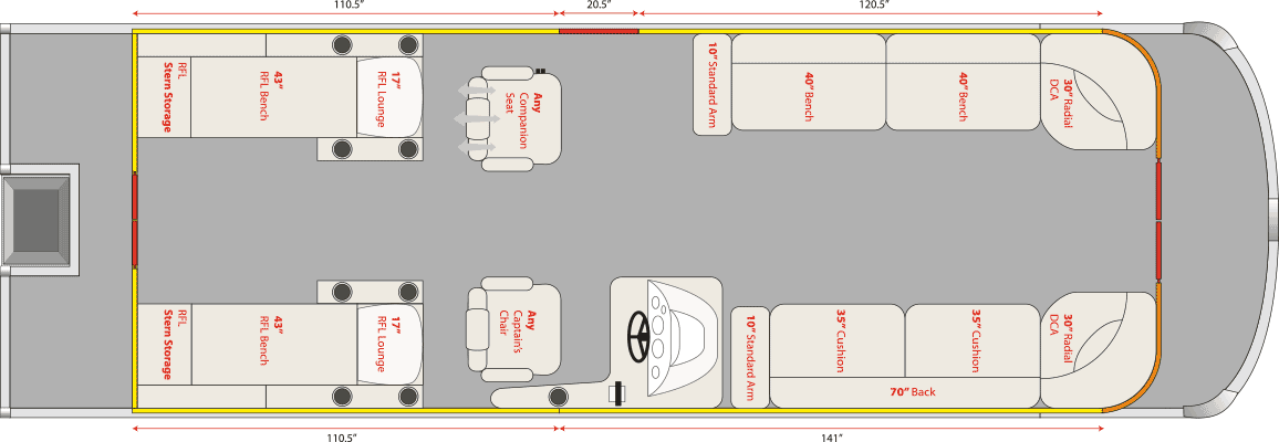 2021 JC TriToon Marine NepToon 27 RFL Floorplan