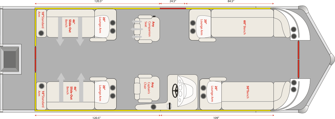 2021 JC TriToon Marine SportToon 26 DSL Floorplan