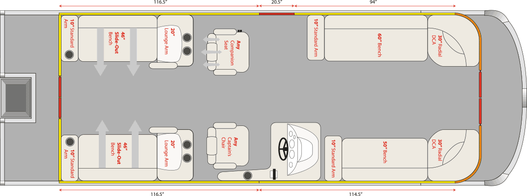 2022 JC TriToon Marine NepToon 25 DSL Floorplan