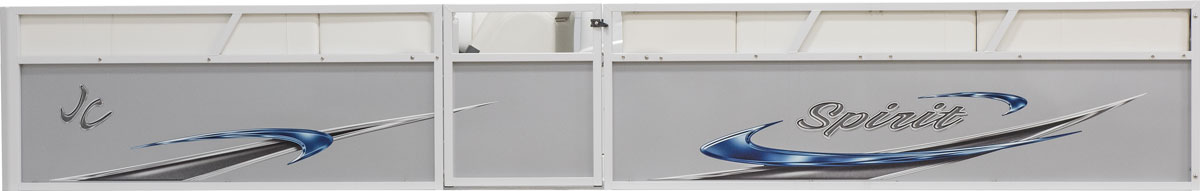 2019 JC TriToon Marine Spirit Panel shown in Silver and Blue