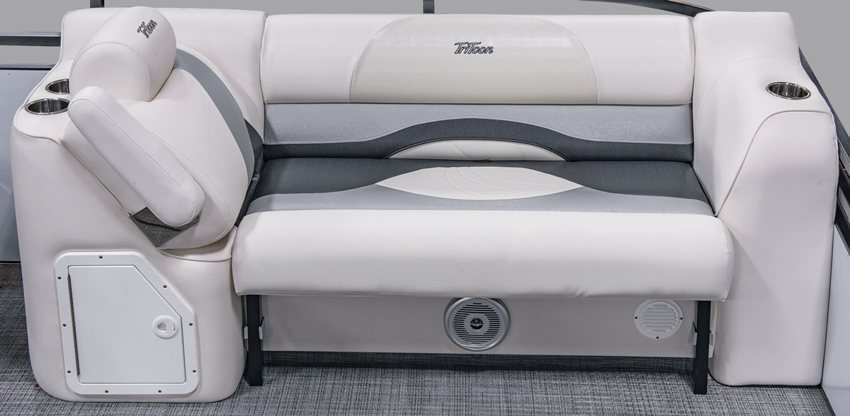 2019 JC TriToon Marine NepToon Lounge shown in White and Steel