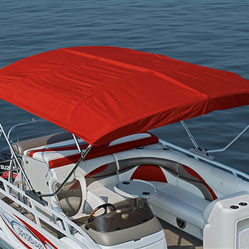 10' optional power bimini shown in fully extended position