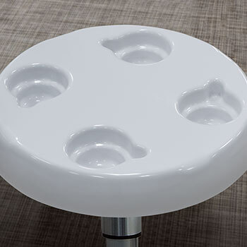 Table 20 inch Round Plastic (shown in white, also available in tan)