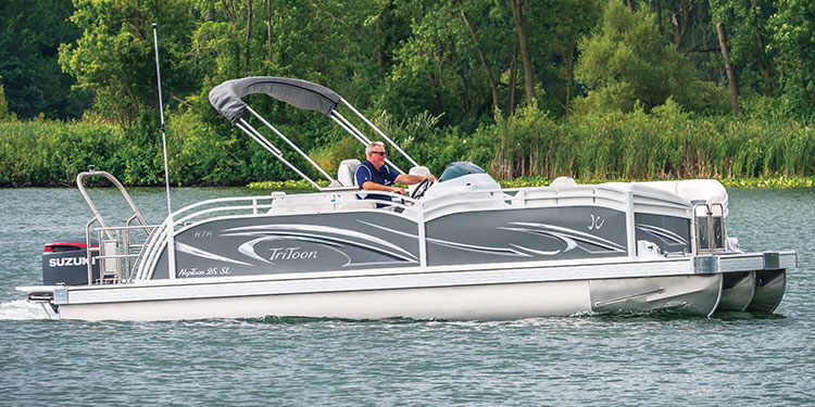 2020 JC TriToon Marine SunLounger Swing Back 25 HTH Pontoon Boat