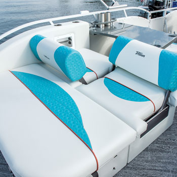 JC TriToon Marine SportYacht Pontoon Boat Split Swing Back Seating